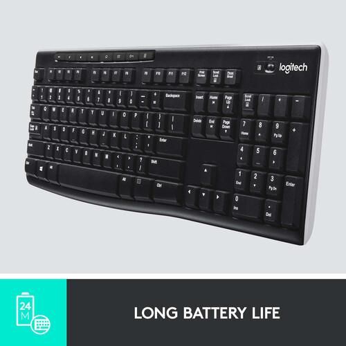Logitech K270 Wireless Keyboard- Black - 920-003736