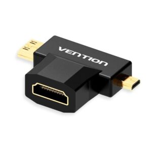 Vention 2 in 1 Mini HDMI and Micro HDMI Male to HDMI Female Adapter Black