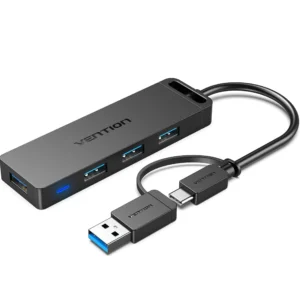 Vention 4-Port USB 3.0 Hub with Power Supply 0.15M Black