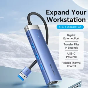 Vention 5-in-1 USB 3.0 Dock Blue