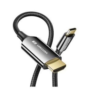 Vention Cotton Braided USB-C to HDMI Cable 1M Black Aluminum Alloy Type