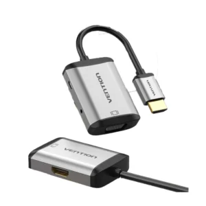 Vention HDMI to HDMI+VGA Converter 0.15M Gray Metal Type