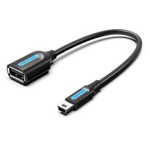 Vention USB 2.0 Mini-B Male to A Female OTG Cable 0.15M Black PVC Type