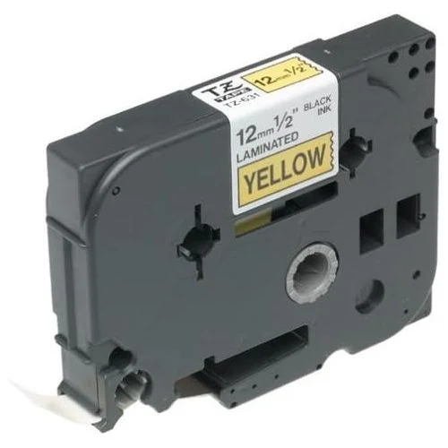 Brother TZ2-631 12mm x 8m Black on yellow label tape