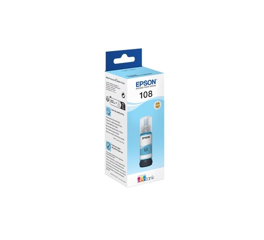 Epson 108 EcoTank Light Cyan Ink Bottle 70.0 ml- C13T09C54A